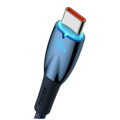 Кабель дата Baseus Glimmer USB Type A - Type-C 100W 1м Синий