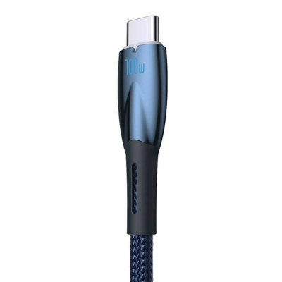 Кабель дата Baseus Glimmer USB Type A - Type-C 100W 1м Синій