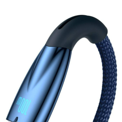 Кабель дата Baseus Glimmer USB Type A - Type-C 100W 1м Синій