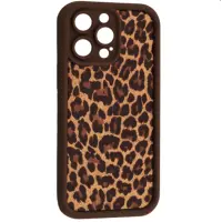 Чехол Накладка Leopard iPhone 14 Pro Max Коричневая 2