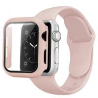 Ремешок Apple Watch 42мм Силикон+ стекло Розовый Песок Ремешок Apple Watch 42мм Силикон+ стекло Розовый Песок