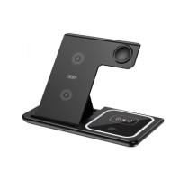Беспроводное зарядное устройство XO WX023 3in1 15W Black, Чорний Беспроводное зарядное устройство XO WX023 3in1 15W Black, Чорний
