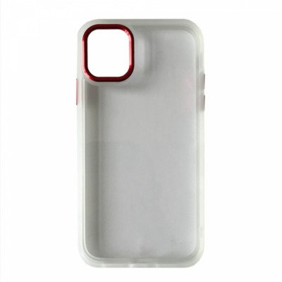 Чехол накладка Crystal Guard iPhone 13 Pro Max Красная/Белая