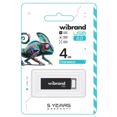 Флеш память USB 4Gb Wibrand Chameleon USB 2.0 Черная