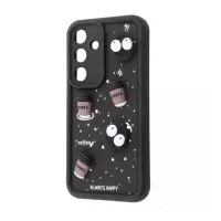 Чехол накладка Pretty Things Samsung A356 (A35 5G) Черная/Кофе