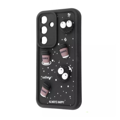 Чехол накладка Pretty Things Samsung A356 (A35 5G) Черная/Кофе