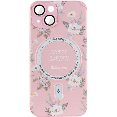 Чехол накладка Secret Garden with MagSafe iPhone 14 Розовая