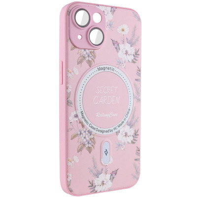 Чехол накладка Secret Garden with MagSafe iPhone 14 Розовая
