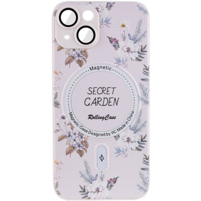 Накладка Secret Garden with MagSafe iPhone 14 Белая