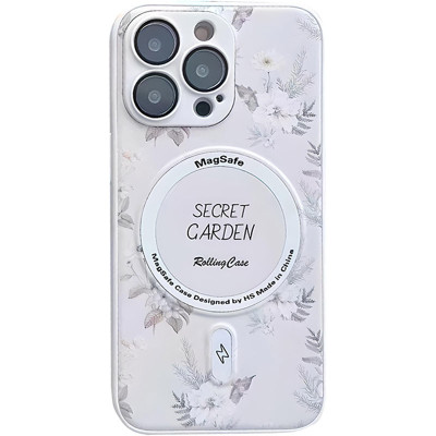Накладка Secret Garden with MagSafe iPhone 14 Pro Белая