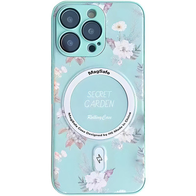 Накладка Secret Garden with MagSafe iPhone 14 Pro Мятная