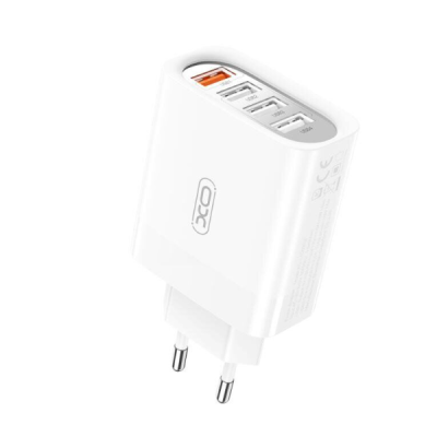 Сетевое зарядное устройство XO L100 36W 4USB QC 3.0 White, Белый