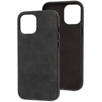 Чехол накладка Leather Croc iPhone 13 Mini Черная