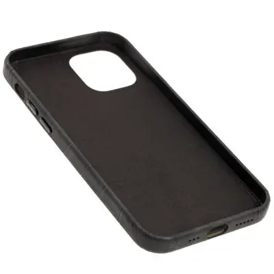 Чехол накладка Leather Croc iPhone 13 Pro Черная