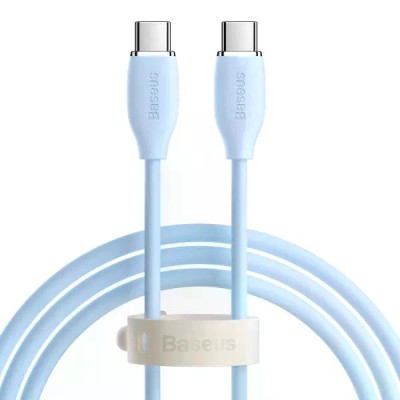 Кабель дата Baseus Silky Type-C to Type-C 100W 1.2м Синий