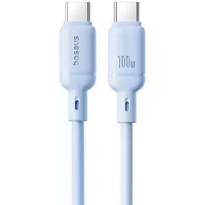 Кабель дата Baseus Silky Type-C to Type-C 100W 1.2м Синій