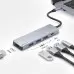 USB хаб Proove Iron Link 5 in 1 (3*USB3.0 + Tyce C + HDMI) Silver, Серебро