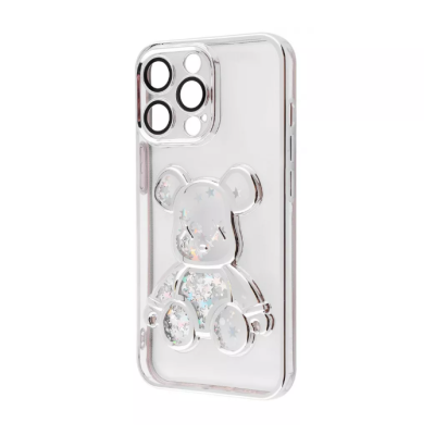 Чехол накладка Shining Bear iPhone 14 Pro Max Серебряная