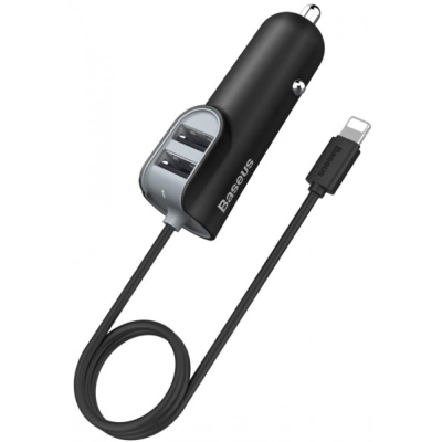 Автомобільний зарядний пристрій Baseus Energy 2USB QC (CCNL-01) Black, Чорний