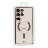 Чехол накладка Metal Matte MagSafe Samsung S24 Ultra (S928) Розовое золото