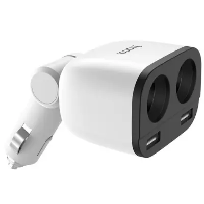 Автомобильное зарядное устройство Hoco Z28 3.1A 2USB LED White, Белый