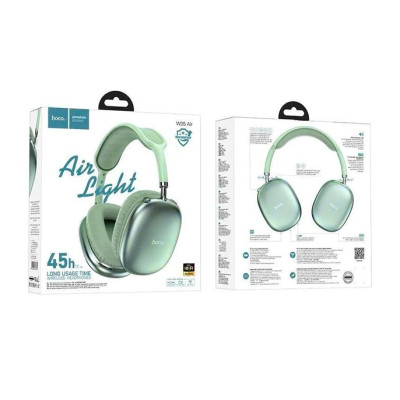 Безпровідні повнорозмірні навушники Hoco W35 Air Green Stereo Bluetooth Headphones, зелені