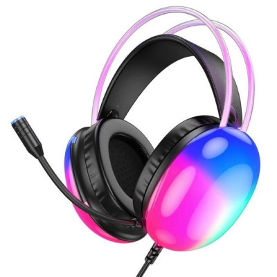 Накладні ігрові навушники-гарнітура з мікрофоном Hoco W109 Rich gaming headphones Black, Чорні