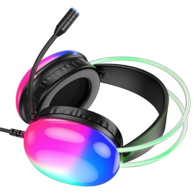 Накладні ігрові навушники-гарнітура з мікрофоном Hoco W109 Rich gaming headphones Black, Чорні