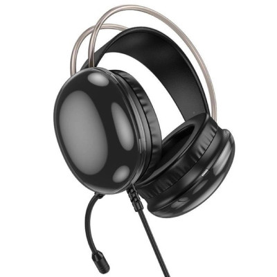 Накладні ігрові навушники-гарнітура з мікрофоном Hoco W109 Rich gaming headphones Black, Чорні