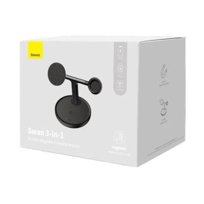 Бездротовий зарядний пристрій  Baseus Swan 3in1 20W Чорний, Чорний