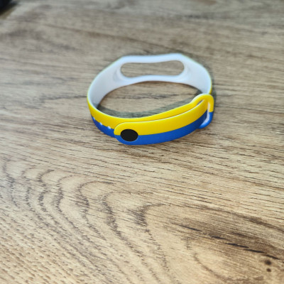 Ремешок Силикон Mi Band 3/4 Желто-голубой