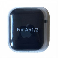 Чохол для AirPods 1/2 Microfiber Logo Черный Чохол для AirPods 1/2 Microfiber Logo Черный