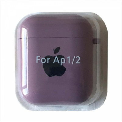 Чохол для AirPods 1/2 Microfiber Logo Чорниця/Blueberry