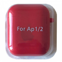 Чохол для навушників AirPods 1/2 Microfiber Logo Червоний Чохол для навушників AirPods 1/2 Microfiber Logo Червоний