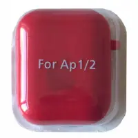 Чохол для навушників AirPods 1/2 Microfiber Logo Червоний