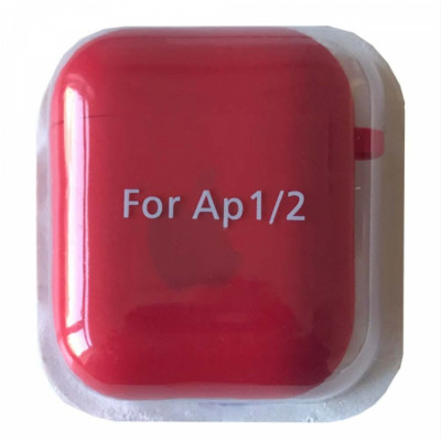 Чохол для AirPods 1/2 Microfiber Logo Червоний