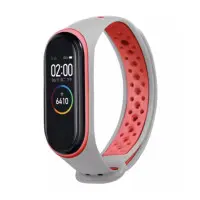 Ремешок Mi Band 3/4 SPORT Серый Красный