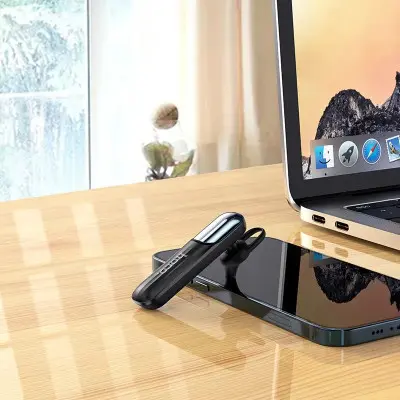 Bluetooth гарнітура Hoco E57 Essential Business 170 мАч Black, чорна