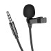 Микрофон петличный Hoco L14 3.5 2м Black, Чёрный