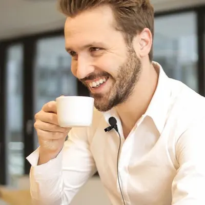 Микрофон петличный Hoco L14 3.5 2м Black, Чёрный