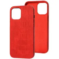 Чехол накладка Leather Croc iPhone 13 Красная