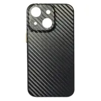 Чехол накладка Leather Carbon iPhone 13 Черная
