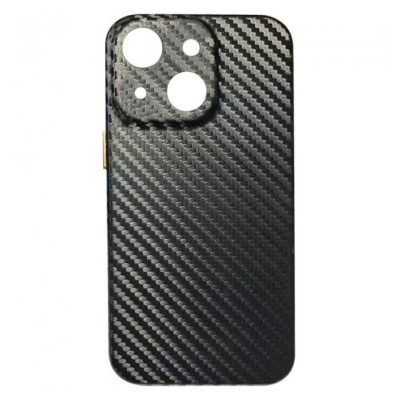 Чехол накладка Leather Carbon iPhone 13 Черная