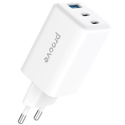 Сетевое зарядное устройство Proove Pocket GAN 65W (2Type-C+USB) White, Белый