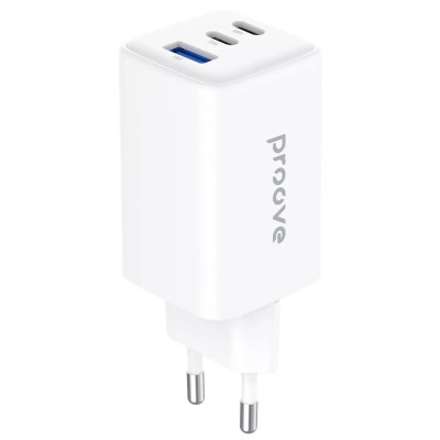 Сетевое зарядное устройство Proove Pocket GAN 65W (2Type-C+USB) White, Белый