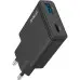 Сетевое зарядное устройство Proove Slender 45W (Type-C+USB) Black, Черный
