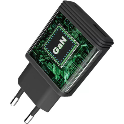 Сетевое зарядное устройство Proove Slender 45W (Type-C+USB) Black, Черный