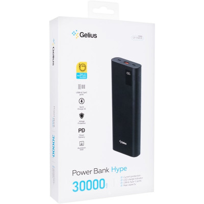 Універсальна мобільна батарея Повербанк Gelius Hype 100w GP-PB306 30000mAh Чорний