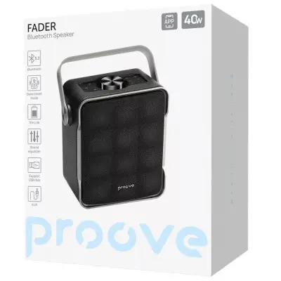 Колонка Bluetooth Proove Fader 40W (APP) Black, Чёрный