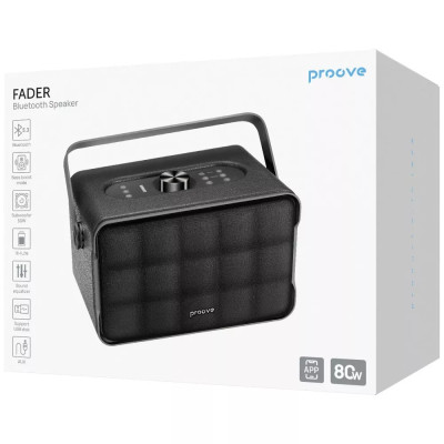 Колонка Bluetooth Proove Fader 80W (APP) Black, Чёрный